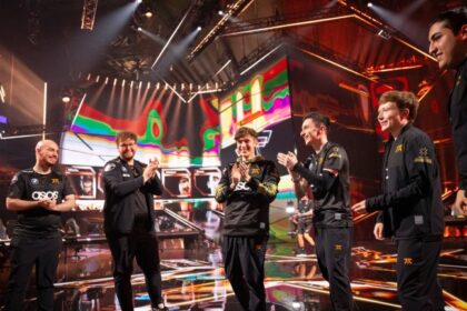 Fnatic reacts onstage after victory against Team Liquid at the VALORANT Champions 2022 Istanbul Playoffs Stage on September 11, 2022 in Istanbul, Turkey