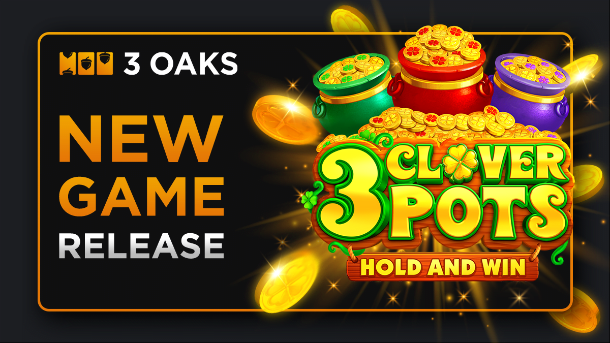 Discover the treasure in 3 Oaks Gaming's 3 Clover Pots: Hold and Win