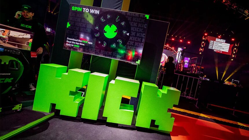 The Kick logo below a screen at DreamHack Melbourne 2024.