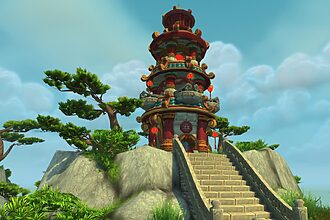 A temple in the Jade Forest in WoW Mists of Pandaria